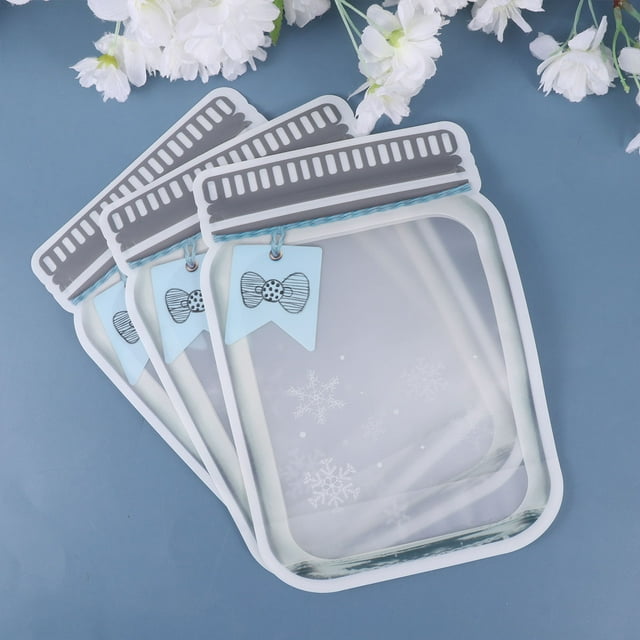 CIMAXIC 10Pcs Food Storage Bags .75x5.39x0.03in Food Grade Plastic Reusable Snack Container Travel Friendly
