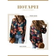 thumbnail image 2 of HOTAPEI Womens Shirts Casual Boho Abstract Print Lantern Long Sleeve Shirts Satin V Neck Blouses Tops, 2 of 6