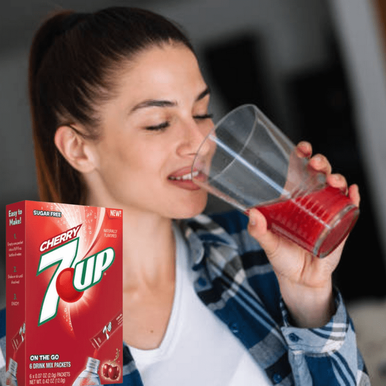 7UP Cherry Singles To Go Drink Mix, Zero Sugar Low Calorie, and