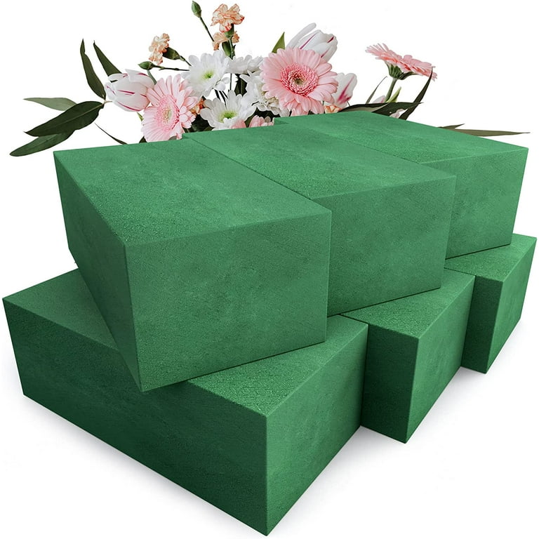 Wet Floral Foam Bricks, Happon Green Foam Blocks for Flower Arrangement,  Wedding, Party Decoration, Pack of 6
