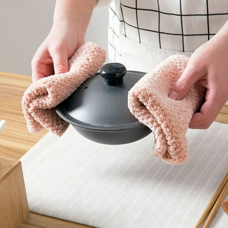 

Dealovy Nonstick Oil Coral Velvet Hanging Hand Towels Kitchen Dishclout on Clearance