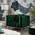 thumbnail image 1 of Inspired Home Fauteuil Club en Velours Bryan, Vert Chasseur, 1 of 11