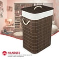 thumbnail image 3 of Home Basics Rectangular Bamboo Hamper, Brown, 3 of 7