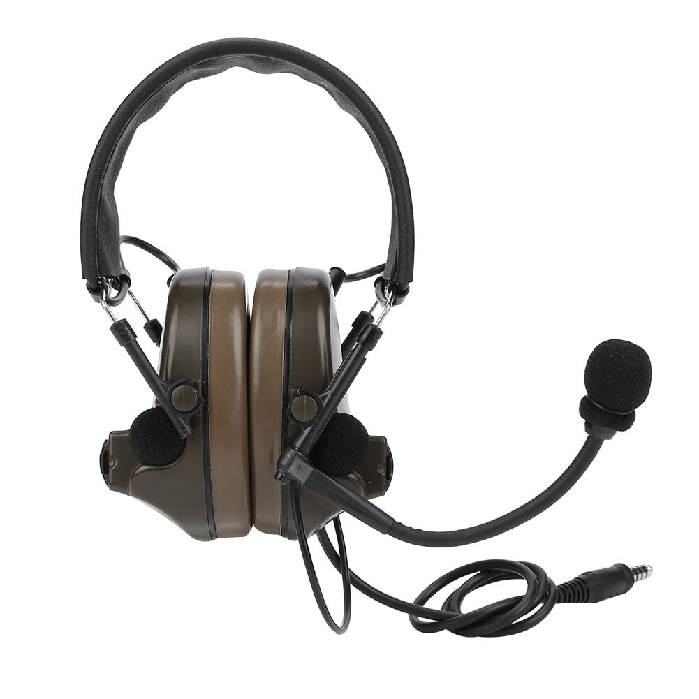 TOENNESEN Tactical Headset Electronic Earmuff with Microphone ArmyGreen Sound Amplification Electronic Ear Protection Noise Canceling Shooting Headphones 