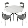 thumbnail image 3 of Set of Grey Upholstered Dining Chairs with Black Metal Frame / Comfortable Seating for Living Room, 3 of 5