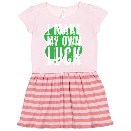 

Inktastic St. Patrick s Day Shamrock Logo Weathered I Make My Own Luck! Gift Toddler Girl Dress
