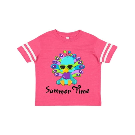 

Inktastic Summer Time- cute peacock in sunglasses Gift Toddler Boy or Toddler Girl T-Shirt