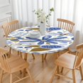 thumbnail image 3 of Designer Inspired Round Table Cover, Bohemian Floral Patterns with Elastic Border, Fits 56 Inch Circular Tables Perfectly, 3 of 7