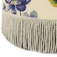 thumbnail image 5 of Maklaine Traditional Tufted Decorative Round Ottoman in Off White Floral, 5 of 16