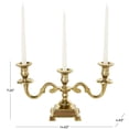 thumbnail image 3 of DecMode 3 Holder Gold Aluminum Metal Scrolled Candelabra, 3 of 10