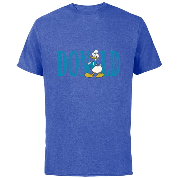 Disney Mickey and Friends Donald Duck Lettering Classic - Short Sleeve Cotton T-Shirt for Adults - Customized-Royal Heather