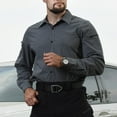 thumbnail image 2 of Txeol Mens Tactical Shirts Long Sleeve Button Down Blouses Casual Lightweight Outdoor Shirt,Gray,S, 2 of 5