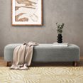 thumbnail image 2 of Grey Polyester Upholstered Bench - Robust Pine Frame - Home Office Use - Relaxing Seating Option, 2 of 6