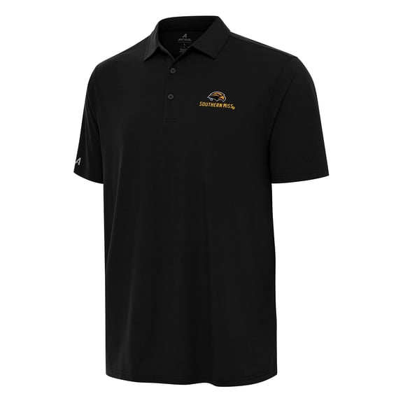 Men's Antigua Black Southern Miss Golden Eagles Era Polo