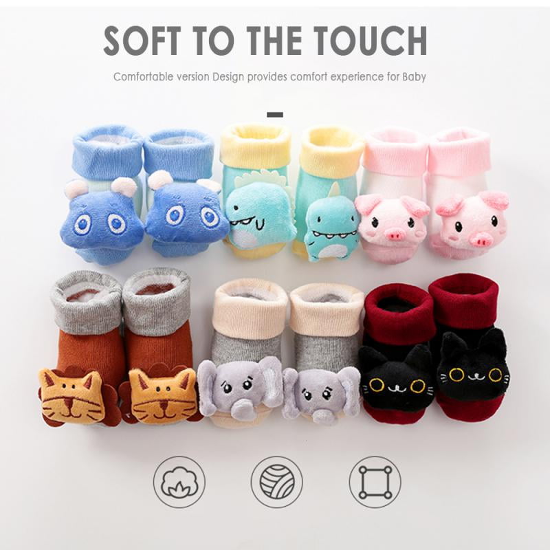 Hot Cartoon Baby Socks Anti Slip Newborn Rattle Socks Cute Autumn Floor Cotton Socks Warm Boots For Boys Girls Infant Wholesale 05 12M