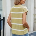 thumbnail image 7 of ABATAB Women's Striped Sweater Tops Short Sleeve Crew Neck Color Block Tee Knitted Casual Loose Trendy Pullover T-Shirt, 7 of 7