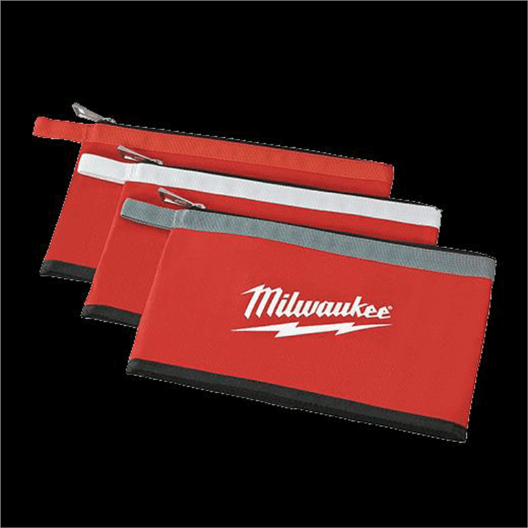 Milwaukee 3-Pack Red Tool Pouches - Water Resistant Polyester Zipper Bags For Organizing 7 thumbnail image