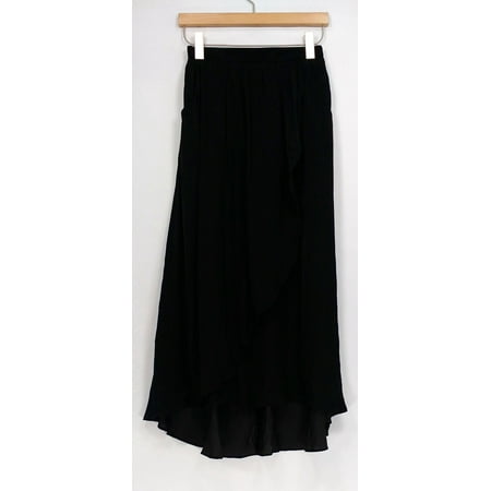 Beaded Charmeuse Skirt - Lisa Rinna Collection Skirt Sz XXS Crinkle Charmeuse Pull-On Maxi Black A290723