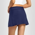 thumbnail image 6 of FASHOFT High Waisted Swim Skirt for Women Side Split Bathing Suit Skirt with Built in Bikini Bottom Swim Skort Swimsuit Bottoms Dark Blue S, 6 of 7