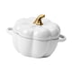 thumbnail image 2 of Cuenco de cerámica con forma de calabaza, olla con forma de calabaza para cocinar con tapa para fiestas en casa o en la cocina. Blanco, 2 of 8