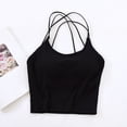 thumbnail image 4 of WEIWEN Tank Tops for Women with Built in Bra Sleeveless Ribbed Cross Spaghetti Strap Camisole Summer Backless Crop Tanks Shirts Black, S, 4 of 4