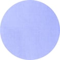 thumbnail image 1 of Ahgly Company Indoor Round Solid Blue Modern Area Rugs, 3' Round, 1 of 4