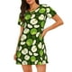 thumbnail image 1 of Balery Green Fruit Camisón de manga corta con cuello redondo para mujer, cómodo y elegante., 1 of 6
