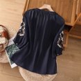 thumbnail image 5 of Kezqiaxn Plus Size Tops for Women Embroidery Half Sleeve Crew Neck Loose Shirts Business Casual Dressy Blouses, 5 of 5
