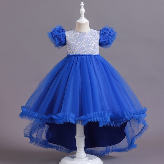 WSMEA Dresses for Girls Dance Spring Party Colorful Train Gown Birthday Party Size Dress