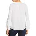 thumbnail image 5 of Design History Ruffle Bell Sleeve Blouse (White, M), 5 of 5
