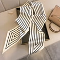 thumbnail image 2 of CSChome Women Neck Scarf Women Neck Scarf Striped Satin Triangle Edge Wide Band Commute Hair Band, 2 of 7