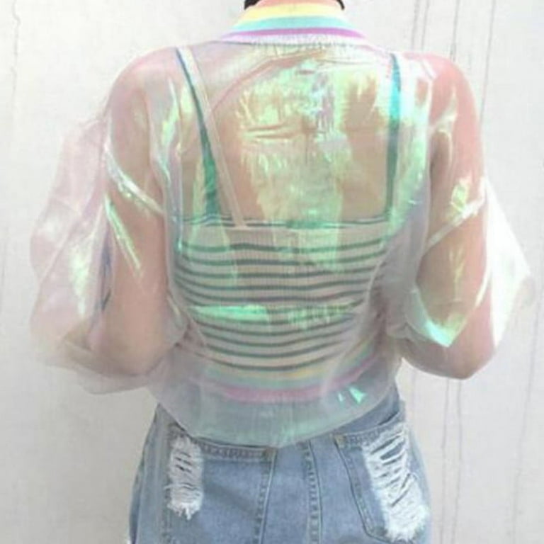 Holographic transparent jacket deals