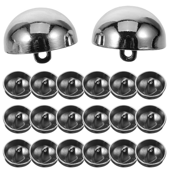 20 Pcs Buttons Bulk Silver Dome Round Mushroom Fashion Bride