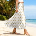 thumbnail image 5 of LWavelet Women Polka Dot Print Maxi Skirt Elastic Waist With Pockets Cute Summer Long Skirt Yellow XL, 5 of 5