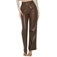 thumbnail image 2 of Pxiakgy Leather for women Women Leather Leggings High Waisted Lined Stretchy Pants Buttom Tights Bronze + L, 2 of 9