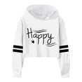 thumbnail image 1 of FAOWME Child Girls Long Sleeve Letters Solid Color Crop Sweatshirt Hoodie Pullover Tops For Kids White 6-7 Years, 1 of 4
