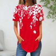thumbnail image 4 of PEZHADA Blouses pour Femmes Manches 3/4 Mode Féminine Blouse à Manches Courtes Col Rond Hauts Décontractés Blouses pour Femmes Manches Courtes, 4 of 9