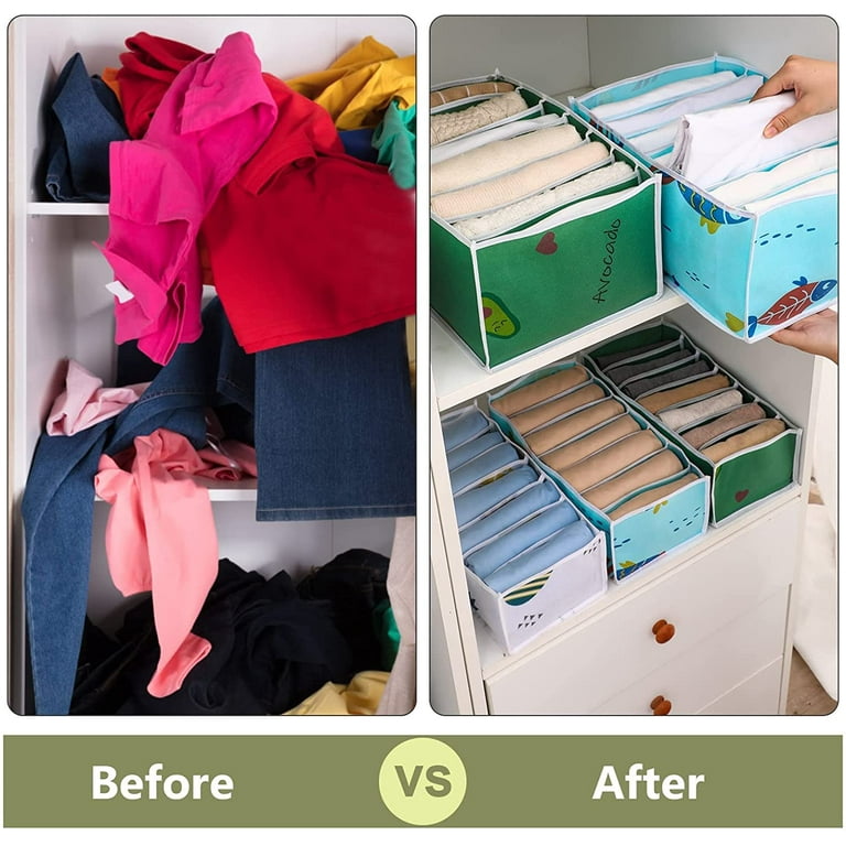 Windfall Compartments Socks Underwear Organizer, Underwear Storage  Compartment Box for Clothes, Socks, Underwear and Bras, Foldable Underwear  Drawer