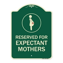 SignMission Designer Series Sign - Reserved for Expectant Mothers (With Graphic) | Green & Tan 18" x 24" Heavy-Gauge Aluminum Architectural Sign | Made in the USA