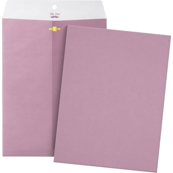 Mr. Pen- Clasp Envelopes, 18 Pack, 9" x 12", Purple, Kraft Letter Size Envelopes