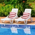 thumbnail image 5 of Lewondr 2 Pack Outdoor Throw Pillow Covers, Square Stripe Waterproof Throw Pillow Cases for Outdoor Patio Porch Farmhouse Garden Balcony Couch, 18"x18", Red + White, 5 of 8