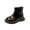 Black, variant on Kid's Winter Boots, Walking Shoes, Snow Boots, Non Slip Shoes, Girls Ankle Boots Side Zipper Riding Boots Fall Winter Fashion Faux | Leather Water Resistant Shoes 3-11 Years, Black US-13C/EU-29