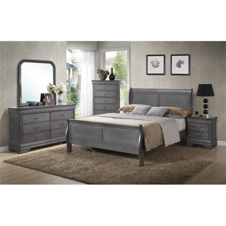 Louis Philippe Chest in Gray Finish