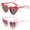 Pale Pink,Red, variant on Heart Shaped Sunglasses for Women, Vintage Cat Eye Style Glasses UV Protection Red+Pale Pink