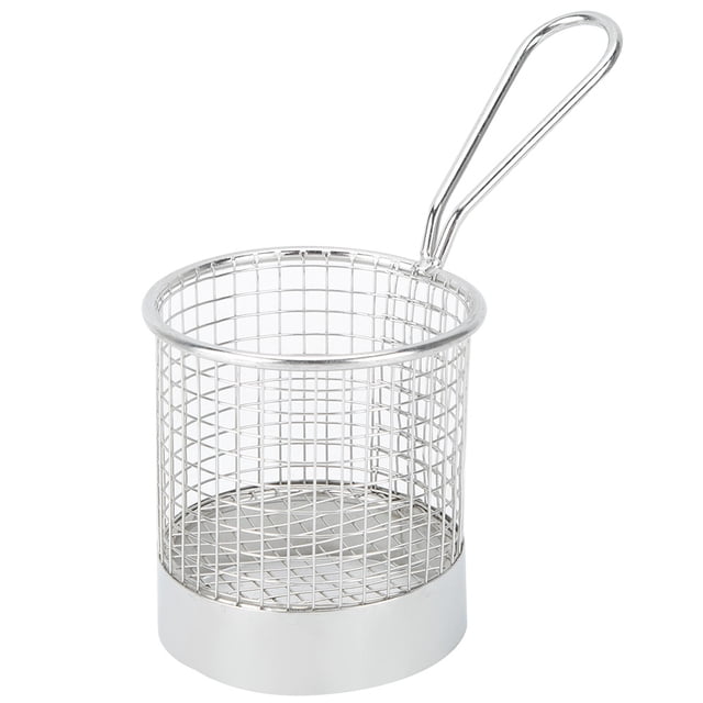 Panier Friteuse Rond Panier de nourriture, MAGT de haute qualité en acier inoxydable durable à dessert rond frites panier à frites cuisine fruits conteneur de nourriture