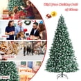 thumbnail image 6 of Gymax 7.5 FT Artificial Snow Flocked Christmas Tree Hinged Xmas Tree w/ Pine Cones, 6 of 10