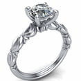 thumbnail image 2 of HeartsAndYou 2.7ct Round Moissanite Engagement Ring for Women Floral Leaf Solitaire 18k White Gold over Silver, 2 of 9