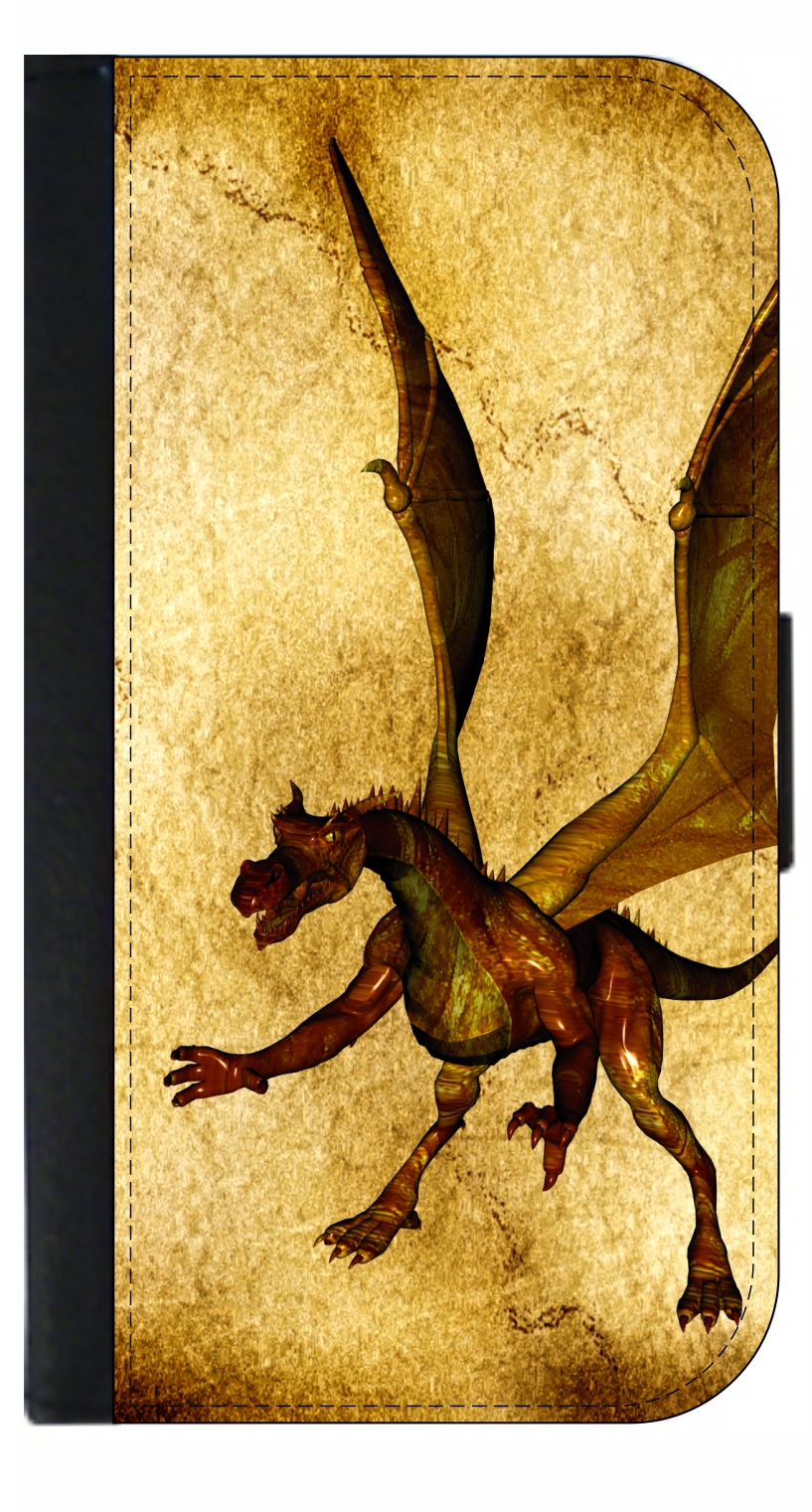 Dragon on Grunge - Wallet Style Phone Case with 2 Card Slots Compatible with the Samsung Galaxy s8+ / s8 Plus Universal - image 1 of 2