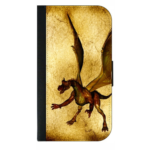 Dragon on Grunge - Wallet Style Phone Case with 2 Card Slots Compatible with the Samsung Galaxy s8+ / s8 Plus Universal