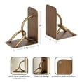 thumbnail image 5 of Kate and Laurel Chenery Vintage Two-Piece Metal Bookends for Bookshelf Decor, Set of 2, 6 x 4 x 7, Antique Gold, Decorative Equestrian Bookend Set for Use as Wall Shelf Filler or Entryway Table Decor, 5 of 9